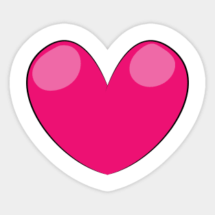 Bright Pink Love Heart Sticker